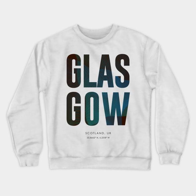 Glasgow City typography Crewneck Sweatshirt by StudioGrafiikka